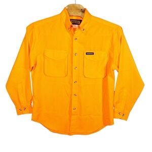 Remington Blaze‎ Orange Button Up Long Sleeve Shirt Mens Large Hunting Sporting